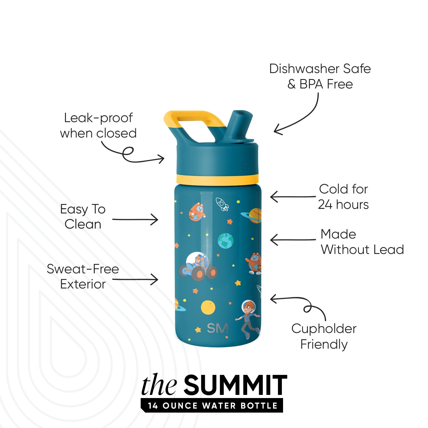 Summit Kids Water Bottle with Straw Lid